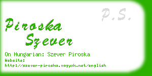 piroska szever business card
